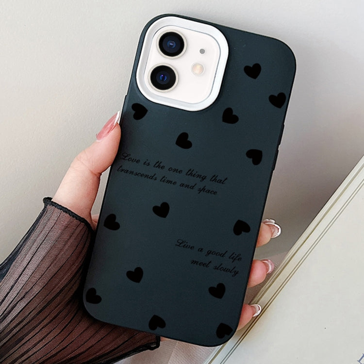 For iPhone 12 mini Love Hearts PC Hybrid TPU Phone Case