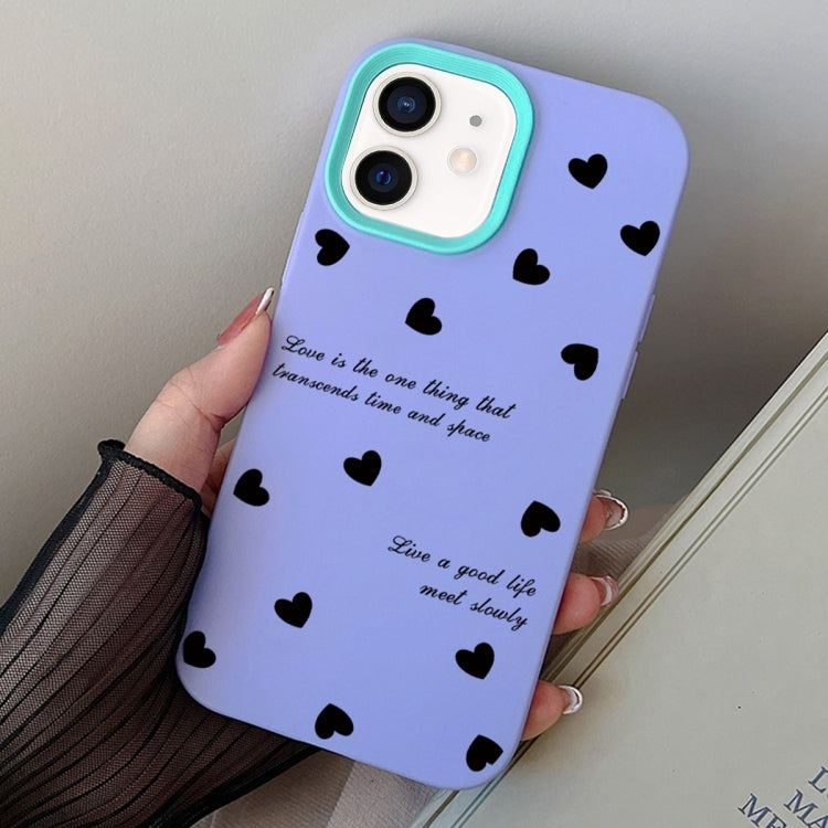 For iPhone 12 mini Love Hearts PC Hybrid TPU Phone Case