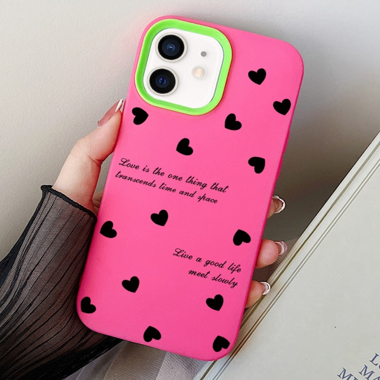 For iPhone 11 Love Hearts PC Hybrid TPU Phone Case