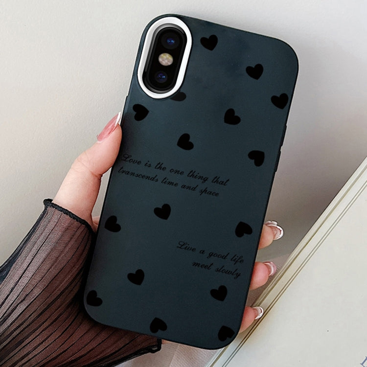 For iPhone X / XS Love Hearts PC Hybrid TPU Phone Case
