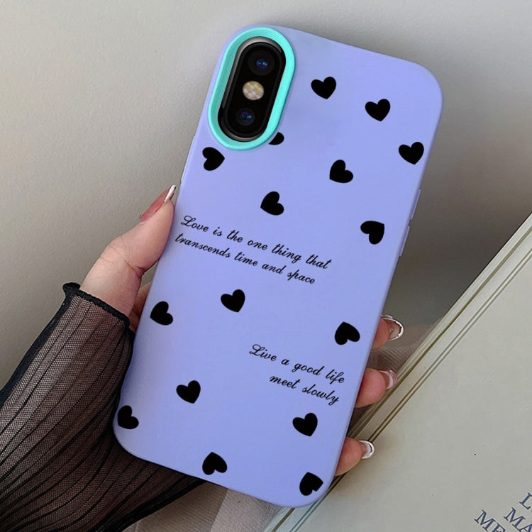 For iPhone X / XS Love Hearts PC Hybrid TPU Phone Case
