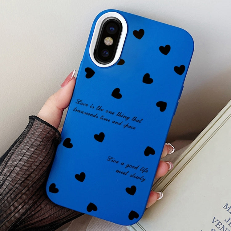 For iPhone X / XS Love Hearts PC Hybrid TPU Phone Case