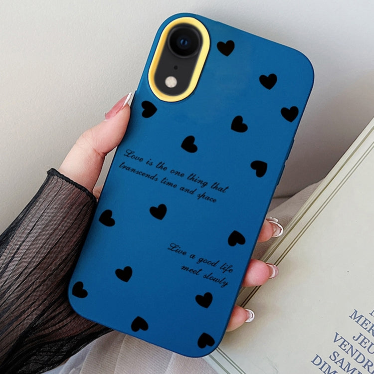 For iPhone XR Love Hearts PC Hybrid TPU Phone Case