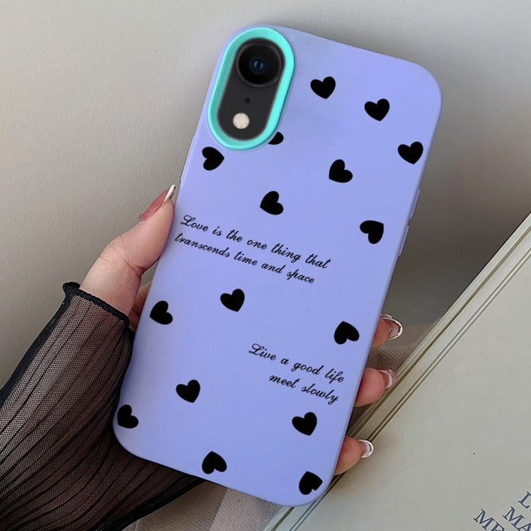 For iPhone XR Love Hearts PC Hybrid TPU Phone Case