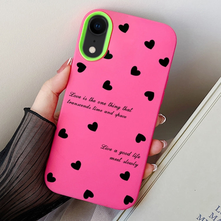 For iPhone XR Love Hearts PC Hybrid TPU Phone Case