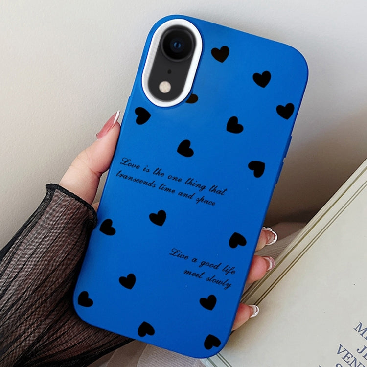 For iPhone XR Love Hearts PC Hybrid TPU Phone Case
