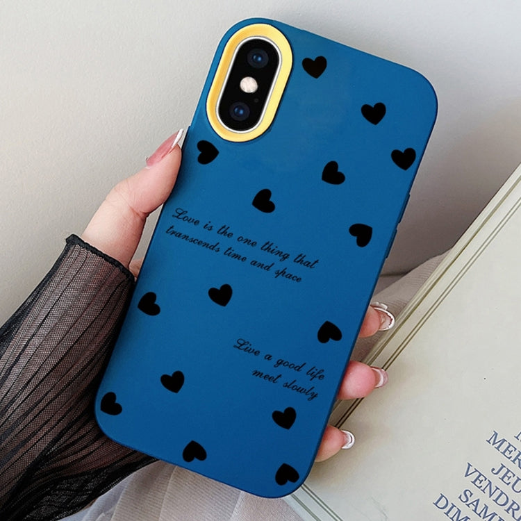 For iPhone XS Max Love Hearts PC Hybrid TPU Phone Case