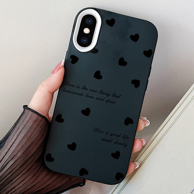 For iPhone XS Max Love Hearts PC Hybrid TPU Phone Case