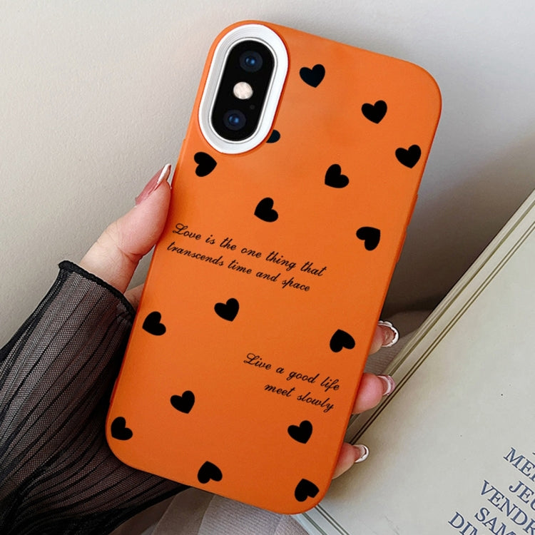 For iPhone XS Max Love Hearts PC Hybrid TPU Phone Case