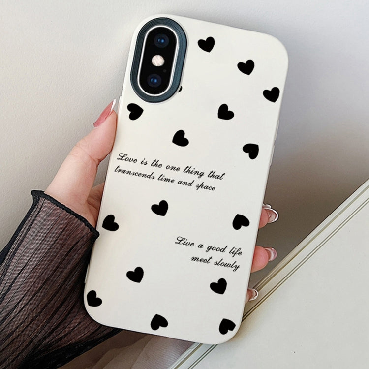 For iPhone XS Max Love Hearts PC Hybrid TPU Phone Case