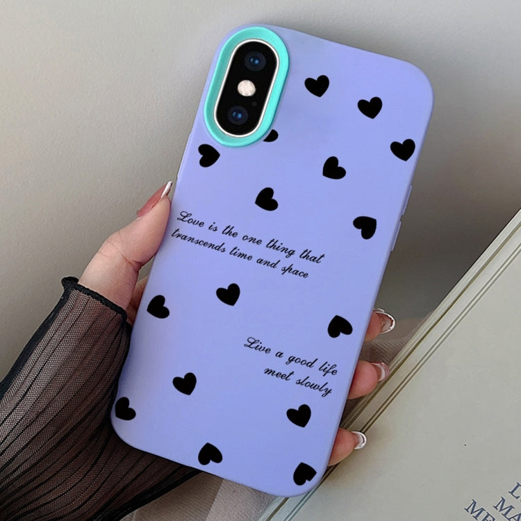 For iPhone XS Max Love Hearts PC Hybrid TPU Phone Case