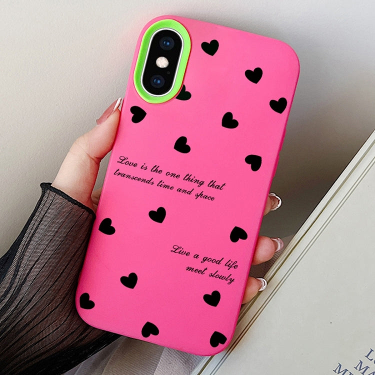 For iPhone XS Max Love Hearts PC Hybrid TPU Phone Case