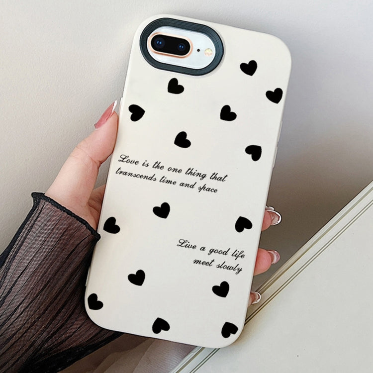 For iPhone 7 Plus / 8 Plus Love Hearts PC Hybrid TPU Phone Case