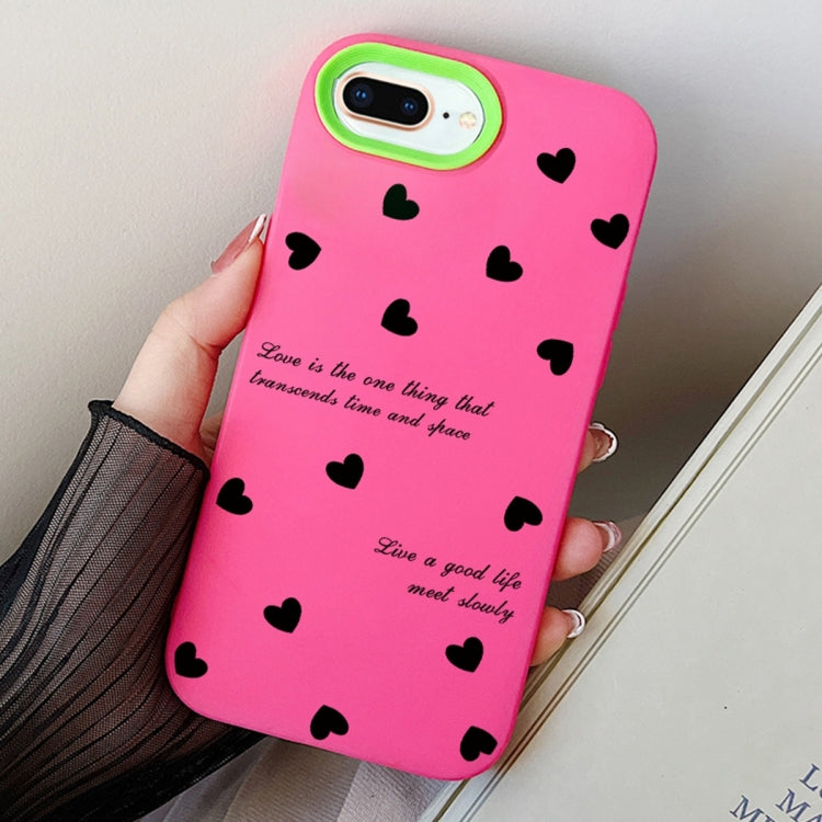 For iPhone 7 Plus / 8 Plus Love Hearts PC Hybrid TPU Phone Case