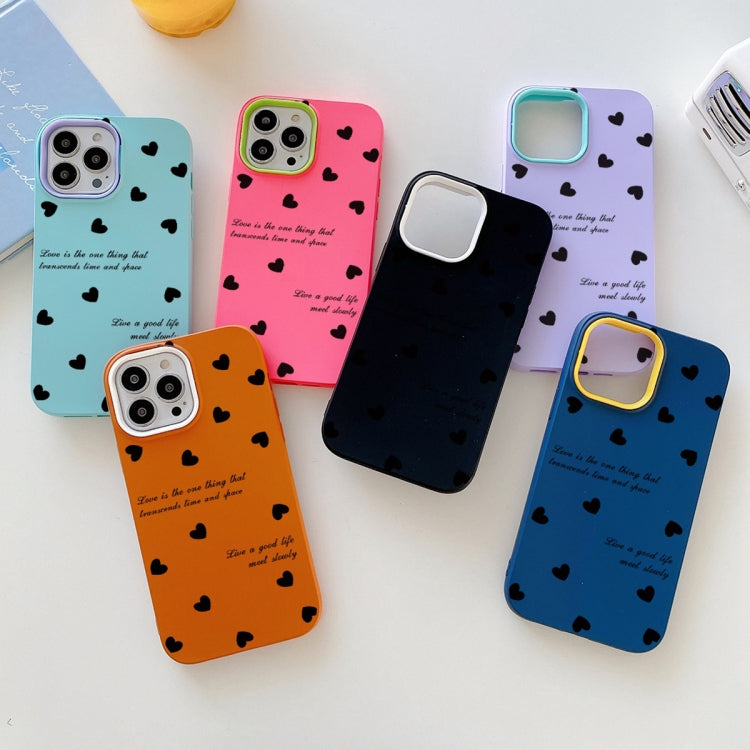 For iPhone 15 Pro Love Hearts PC Hybrid TPU Phone Case