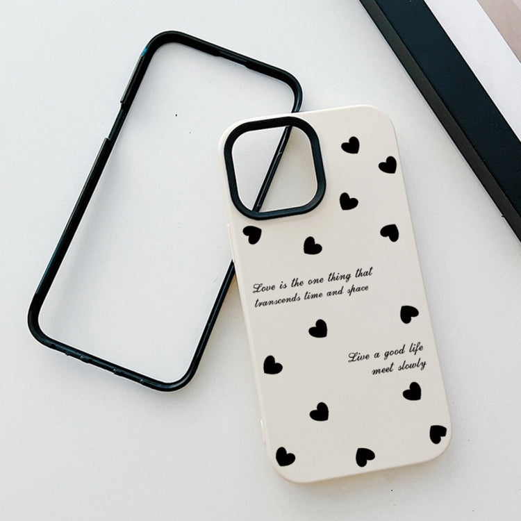 For iPhone 15 Pro Love Hearts PC Hybrid TPU Phone Case