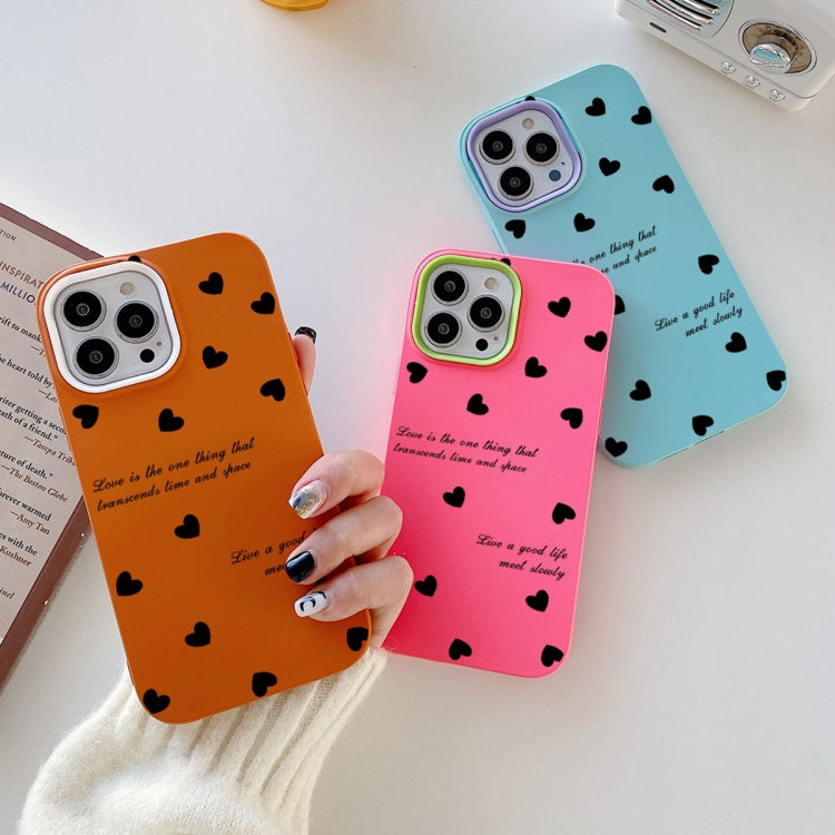 For iPhone 13 Love Hearts PC Hybrid TPU Phone Case