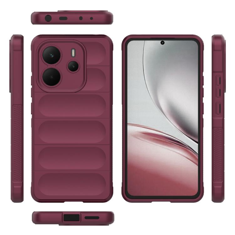 For Redmi Note 14 4G 164.84mm EU Magic Shield TPU + Flannel Phone Case