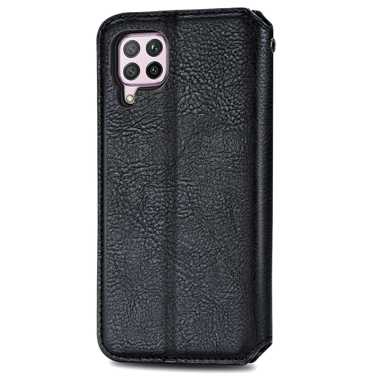 For Huawei Nova 6 SE / P40 Lite Cubic Grid Pressed Horizontal Flip Magnetic PU Leather Case with Holder & Card Slots & Wallet