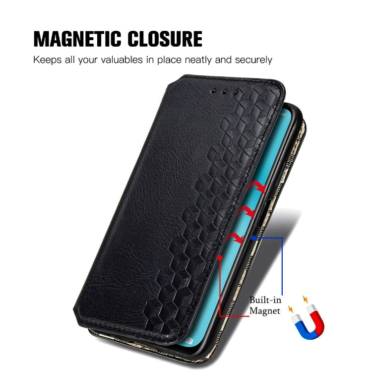 For Huawei Nova 6 SE / P40 Lite Cubic Grid Pressed Horizontal Flip Magnetic PU Leather Case with Holder & Card Slots & Wallet
