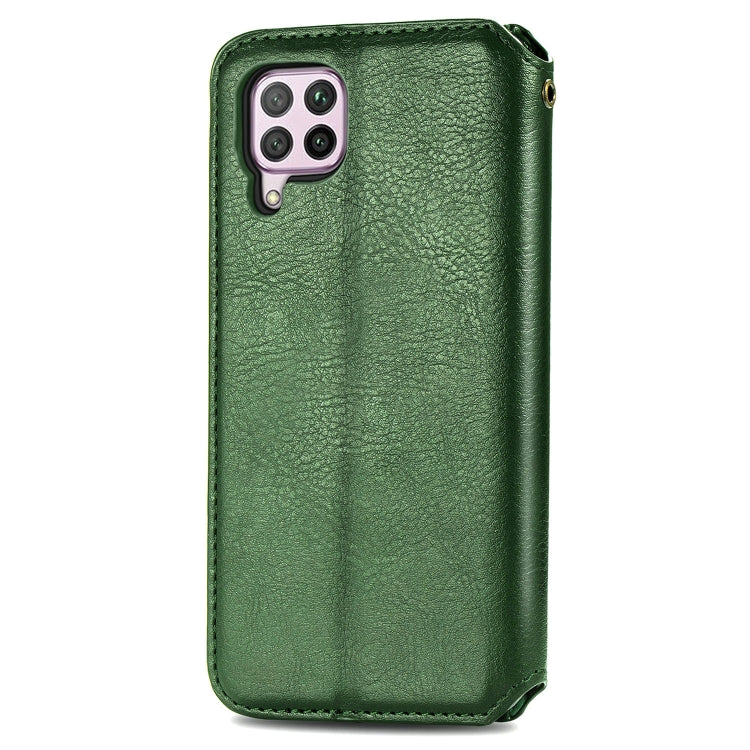 For Huawei Nova 6 SE / P40 Lite Cubic Grid Pressed Horizontal Flip Magnetic PU Leather Case with Holder & Card Slots & Wallet