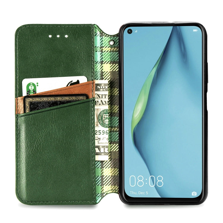 For Huawei Nova 6 SE / P40 Lite Cubic Grid Pressed Horizontal Flip Magnetic PU Leather Case with Holder & Card Slots & Wallet