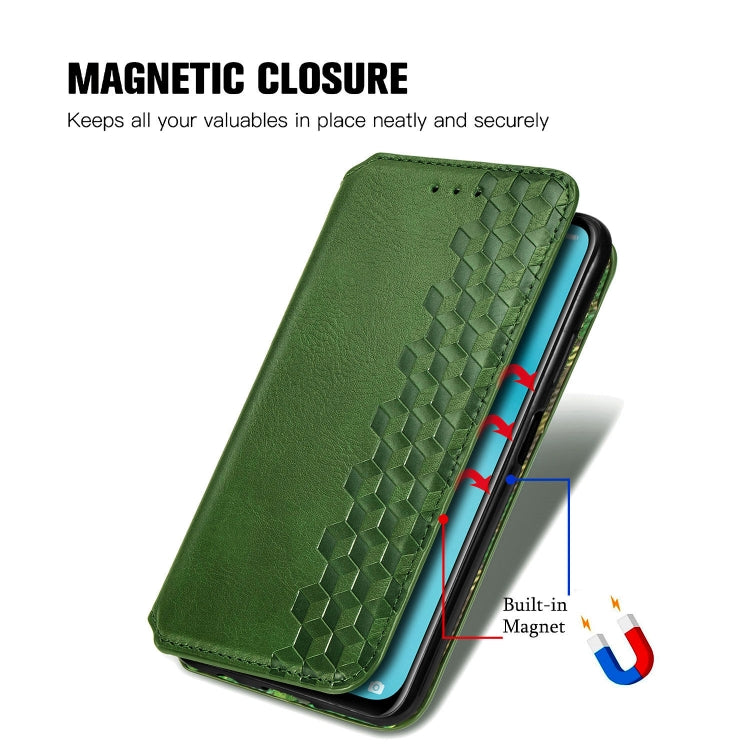For Huawei Nova 6 SE / P40 Lite Cubic Grid Pressed Horizontal Flip Magnetic PU Leather Case with Holder & Card Slots & Wallet