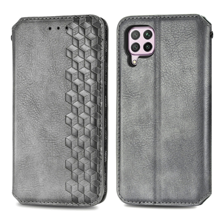 For Huawei Nova 6 SE / P40 Lite Cubic Grid Pressed Horizontal Flip Magnetic PU Leather Case with Holder & Card Slots & Wallet