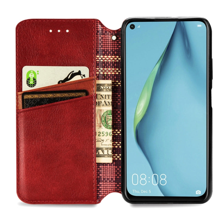 For Huawei Nova 6 SE / P40 Lite Cubic Grid Pressed Horizontal Flip Magnetic PU Leather Case with Holder & Card Slots & Wallet