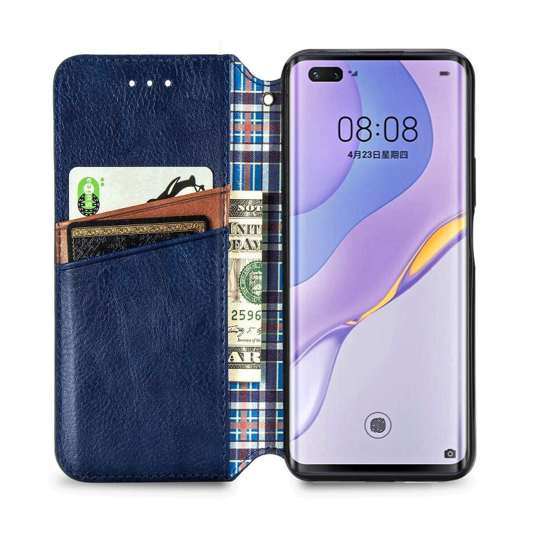 For Huawei Nova 7 Pro Cubic Grid Pressed Horizontal Flip Magnetic PU Leather Case with Holder & Card Slots & Wallet