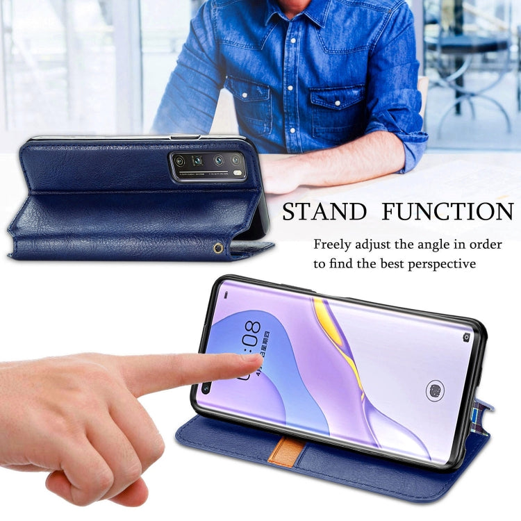 For Huawei Nova 7 Pro Cubic Grid Pressed Horizontal Flip Magnetic PU Leather Case with Holder & Card Slots & Wallet