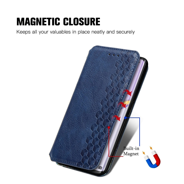 For Huawei Nova 7 Pro Cubic Grid Pressed Horizontal Flip Magnetic PU Leather Case with Holder & Card Slots & Wallet