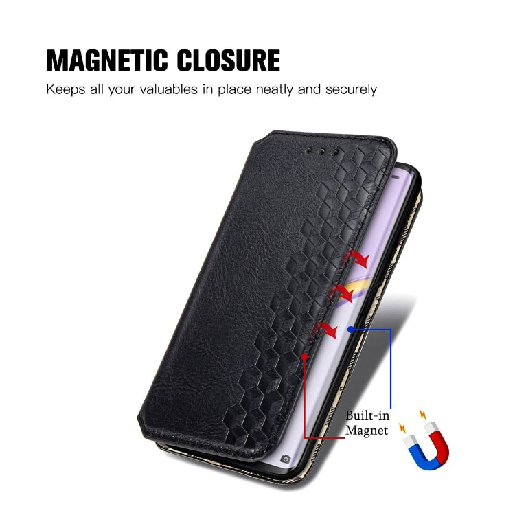 For Huawei Nova 7 Pro Cubic Grid Pressed Horizontal Flip Magnetic PU Leather Case with Holder & Card Slots & Wallet