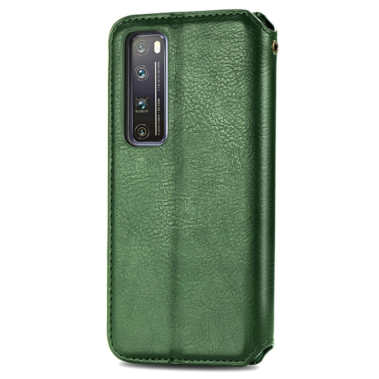 For Huawei Nova 7 Pro Cubic Grid Pressed Horizontal Flip Magnetic PU Leather Case with Holder & Card Slots & Wallet