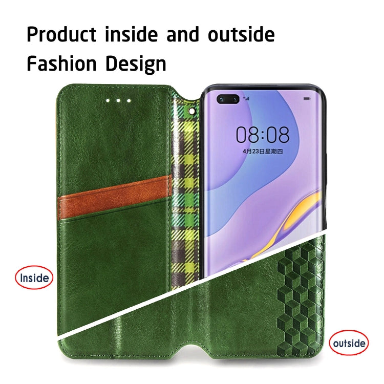 For Huawei Nova 7 Pro Cubic Grid Pressed Horizontal Flip Magnetic PU Leather Case with Holder & Card Slots & Wallet