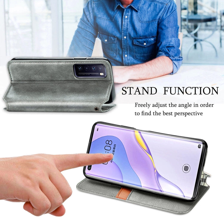 For Huawei Nova 7 Pro Cubic Grid Pressed Horizontal Flip Magnetic PU Leather Case with Holder & Card Slots & Wallet