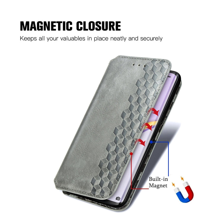 For Huawei Nova 7 Pro Cubic Grid Pressed Horizontal Flip Magnetic PU Leather Case with Holder & Card Slots & Wallet