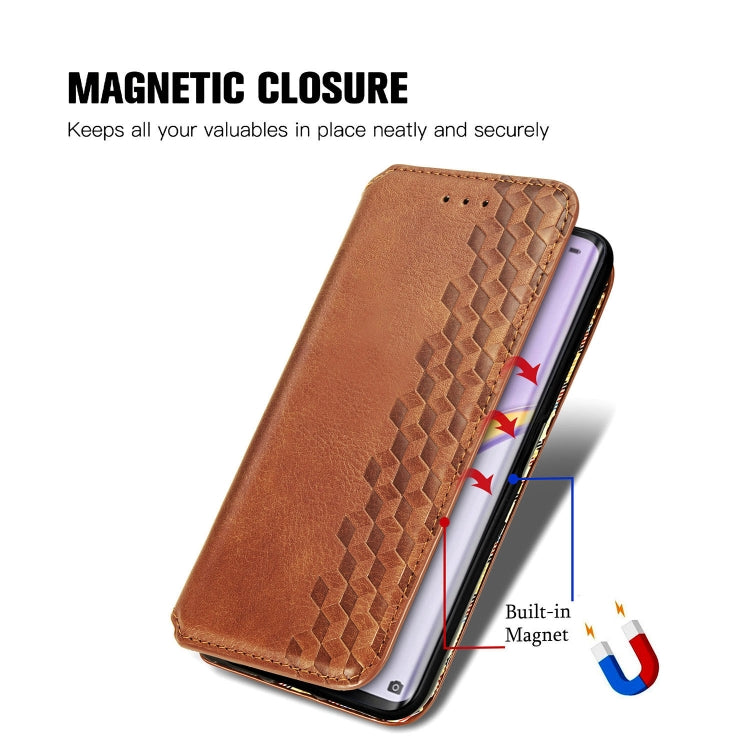 For Huawei Nova 7 Pro Cubic Grid Pressed Horizontal Flip Magnetic PU Leather Case with Holder & Card Slots & Wallet