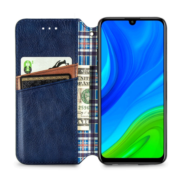 For Huawei P Smart 2020 Cubic Grid Pressed Horizontal Flip Magnetic PU Leather Case with Holder & Card Slots & Wallet