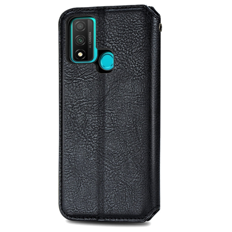 For Huawei P Smart 2020 Cubic Grid Pressed Horizontal Flip Magnetic PU Leather Case with Holder & Card Slots & Wallet