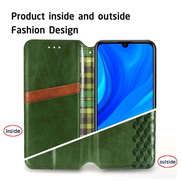 For Huawei P Smart 2020 Cubic Grid Pressed Horizontal Flip Magnetic PU Leather Case with Holder & Card Slots & Wallet