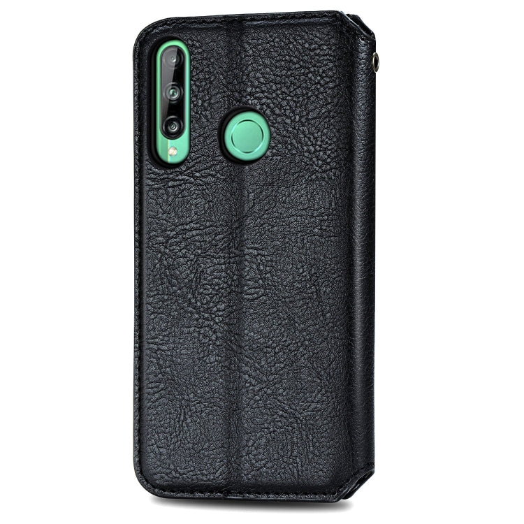For Huawei P40 Lite E / Y7p Cubic Grid Pressed Horizontal Flip Magnetic PU Leather Case with Holder & Card Slots & Wallet