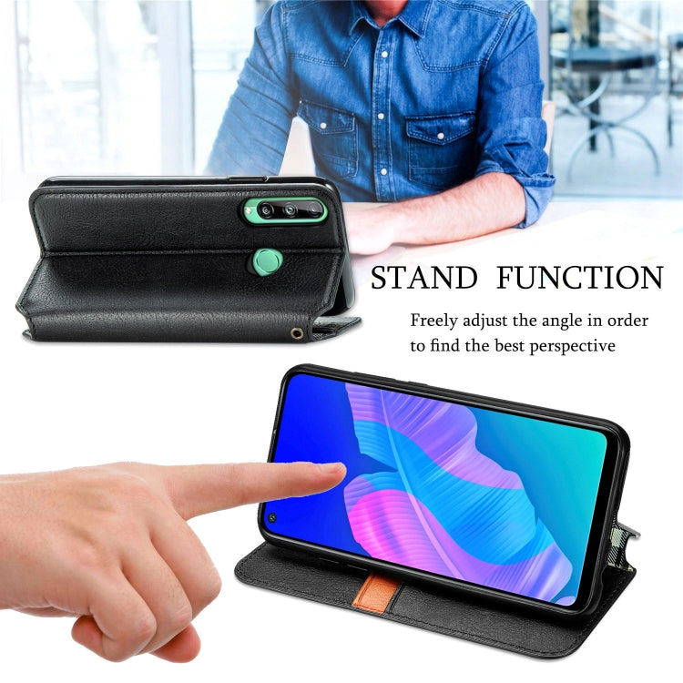 For Huawei P40 Lite E / Y7p Cubic Grid Pressed Horizontal Flip Magnetic PU Leather Case with Holder & Card Slots & Wallet