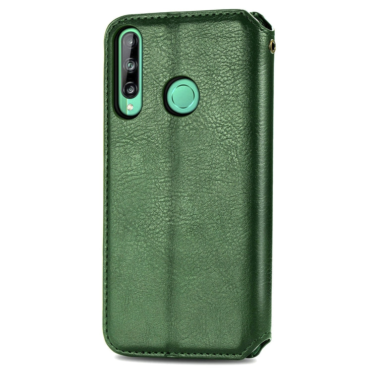 For Huawei P40 Lite E / Y7p Cubic Grid Pressed Horizontal Flip Magnetic PU Leather Case with Holder & Card Slots & Wallet