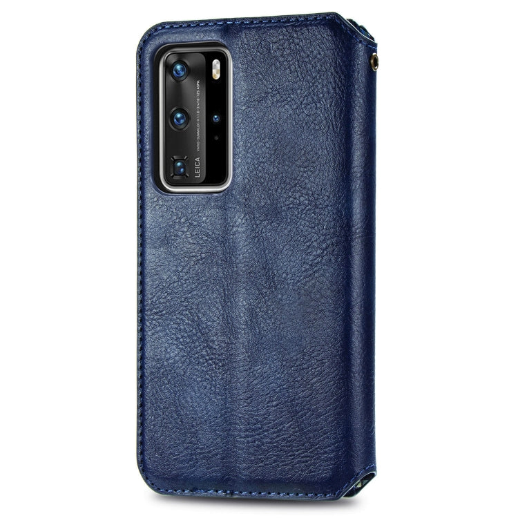 For Huawei P40 Pro Cubic Grid Pressed Horizontal Flip Magnetic PU Leather Case with Holder & Card Slots & Wallet
