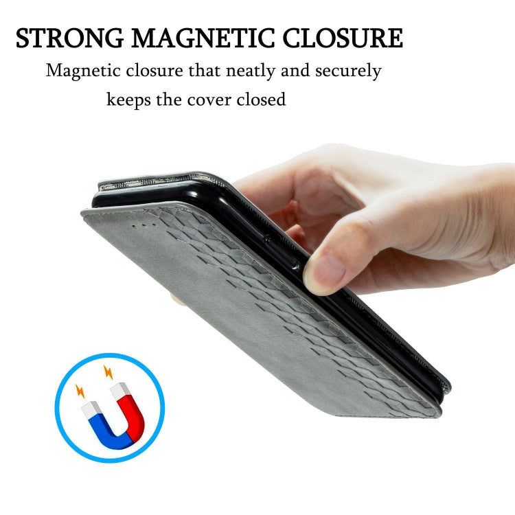 For Huawei P40 Pro Cubic Grid Pressed Horizontal Flip Magnetic PU Leather Case with Holder & Card Slots & Wallet