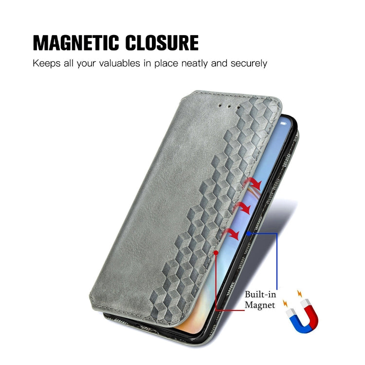 For Huawei P40 Pro Cubic Grid Pressed Horizontal Flip Magnetic PU Leather Case with Holder & Card Slots & Wallet