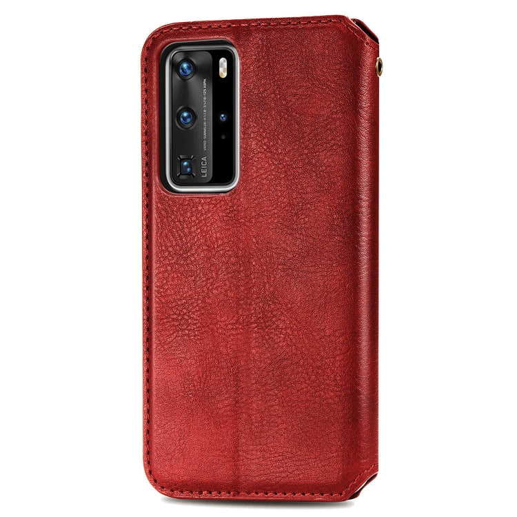 For Huawei P40 Pro Cubic Grid Pressed Horizontal Flip Magnetic PU Leather Case with Holder & Card Slots & Wallet