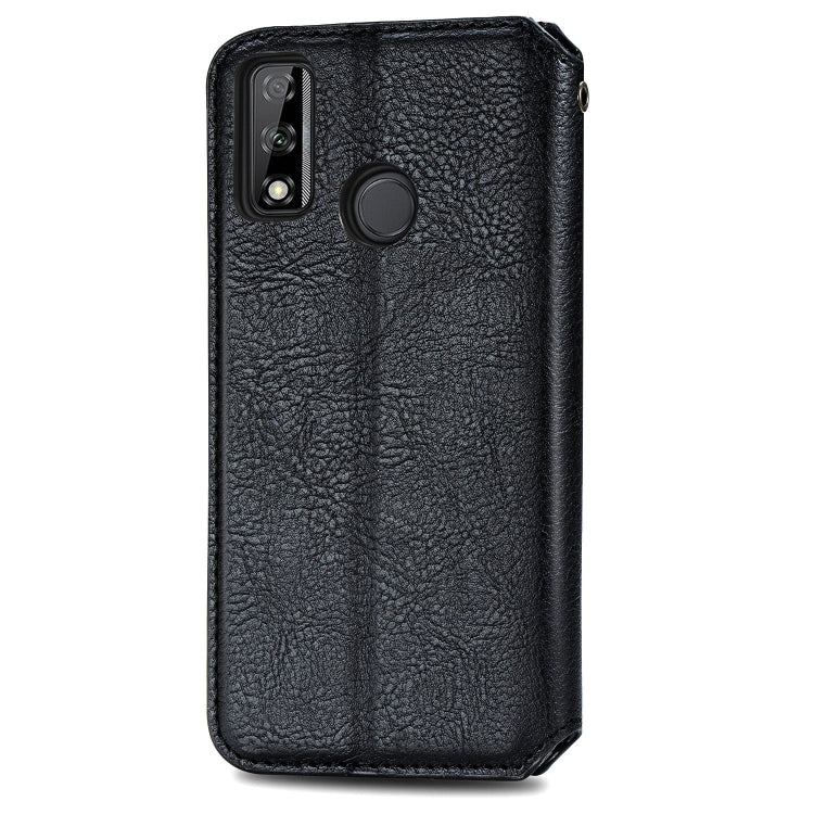 For Huawei Y8S Cubic Grid Pressed Horizontal Flip Magnetic PU Leather Case with Holder & Card Slots & Wallet