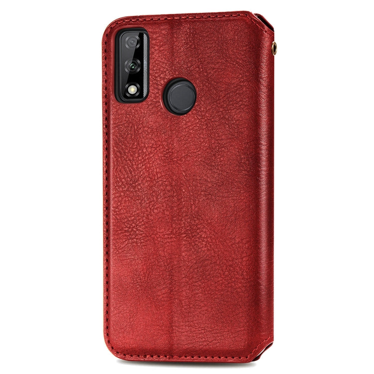 For Huawei Y8S Cubic Grid Pressed Horizontal Flip Magnetic PU Leather Case with Holder & Card Slots & Wallet